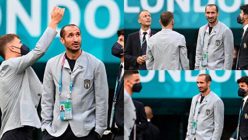 L'Italia approda a Wembley. Chiellini a colloquio con Barella