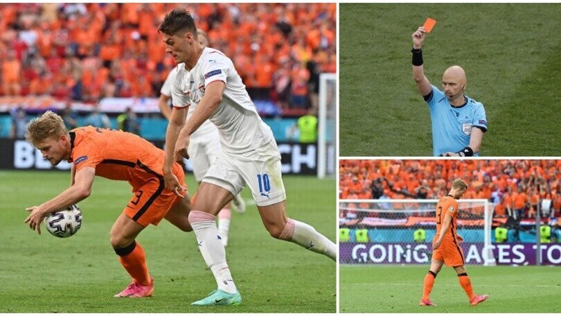 Olanda-Repubblica Ceca: De Ligt espulso dopo Var Review, la sequenza