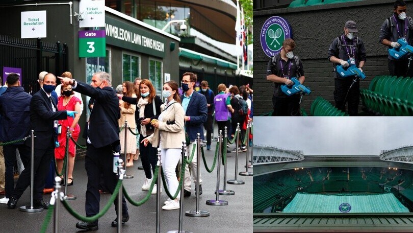 Wimbledon al via sotto la pioggia: quanti spettatori in fila!