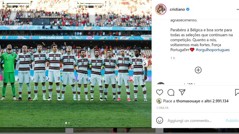 CR7, messaggio sui social dopo l'addio agli Europei