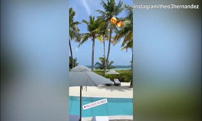 Theo Hernandez vacanza da sogno allle Maldive