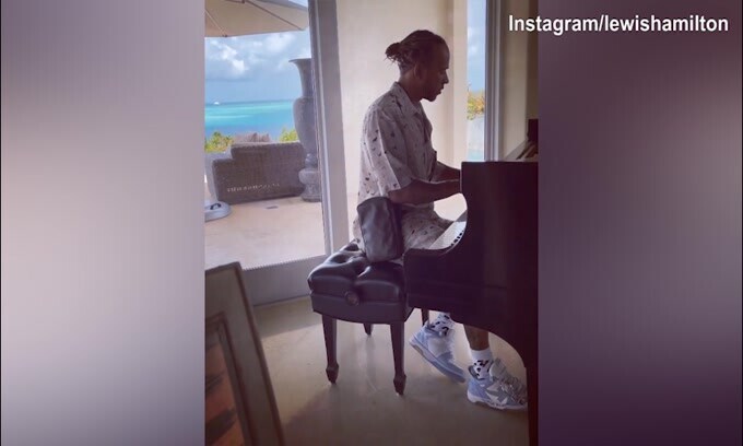 F1, serata al pianoforte per Hamilton
