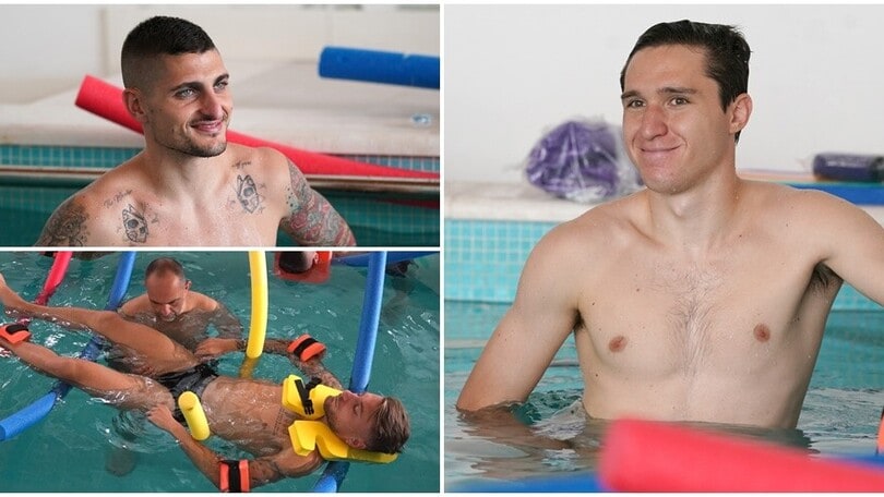 Euro2020, relax in piscina per l'Italia dopo la vittoria sul Belgio