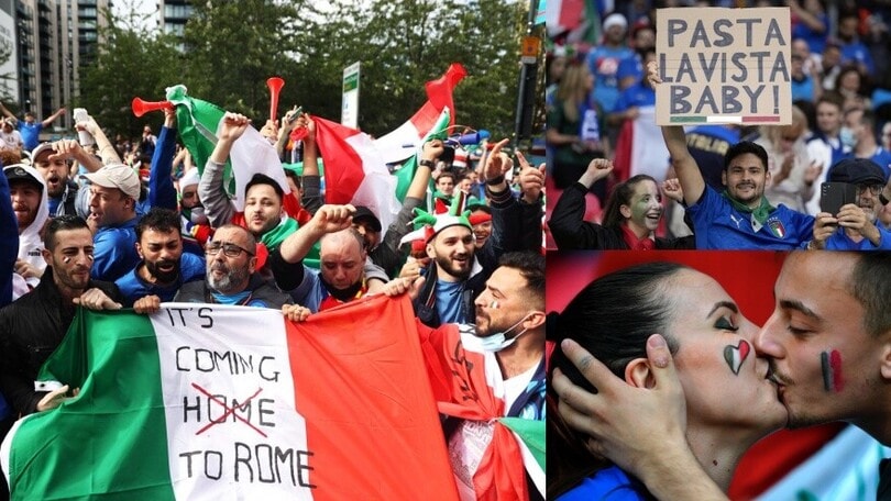 Italia-Spagna: l'entusiasmo dei tifosi a Wembley