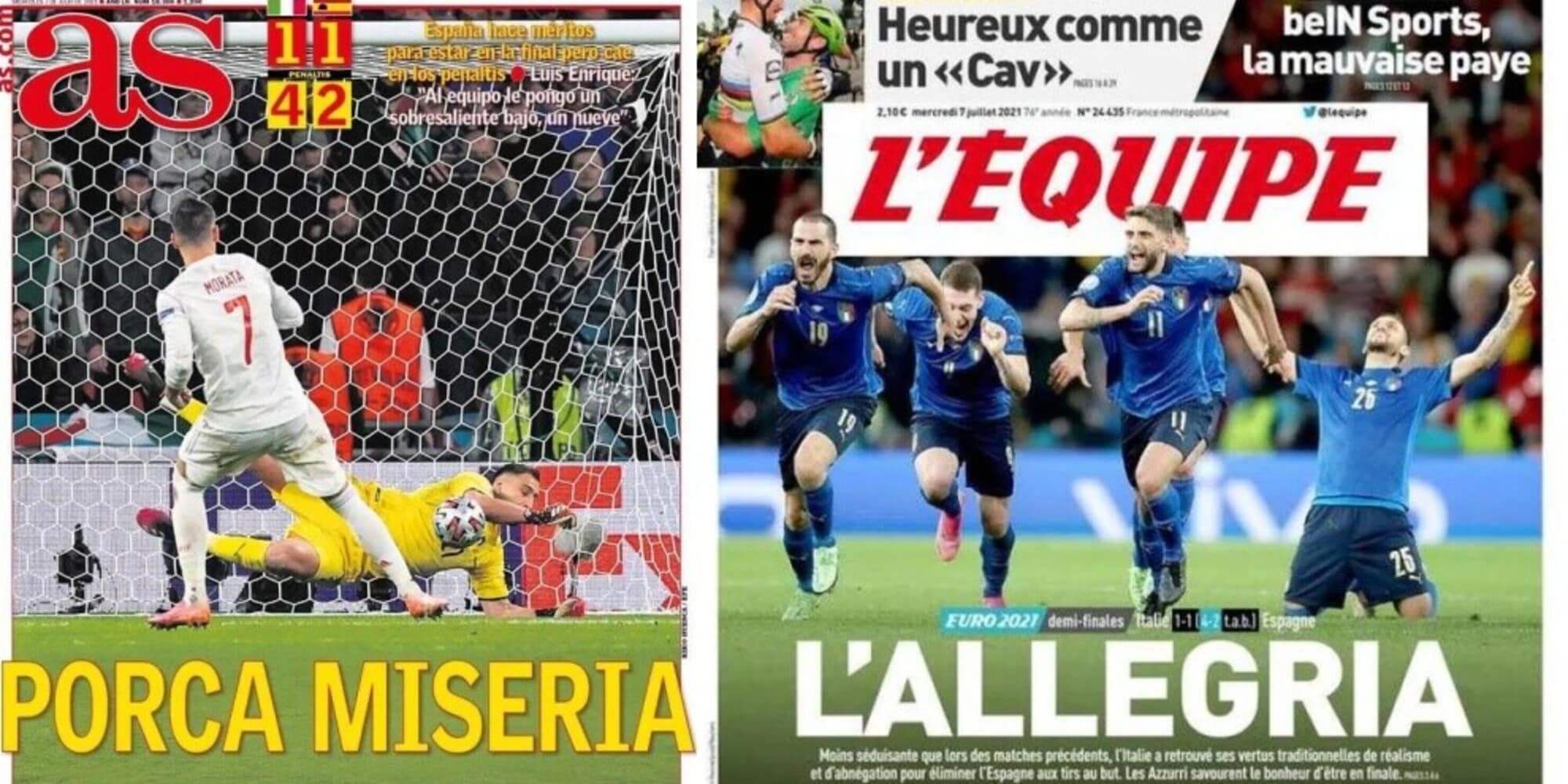 Italia in finale, stampa spagnola distrutta: "Porca miseria"