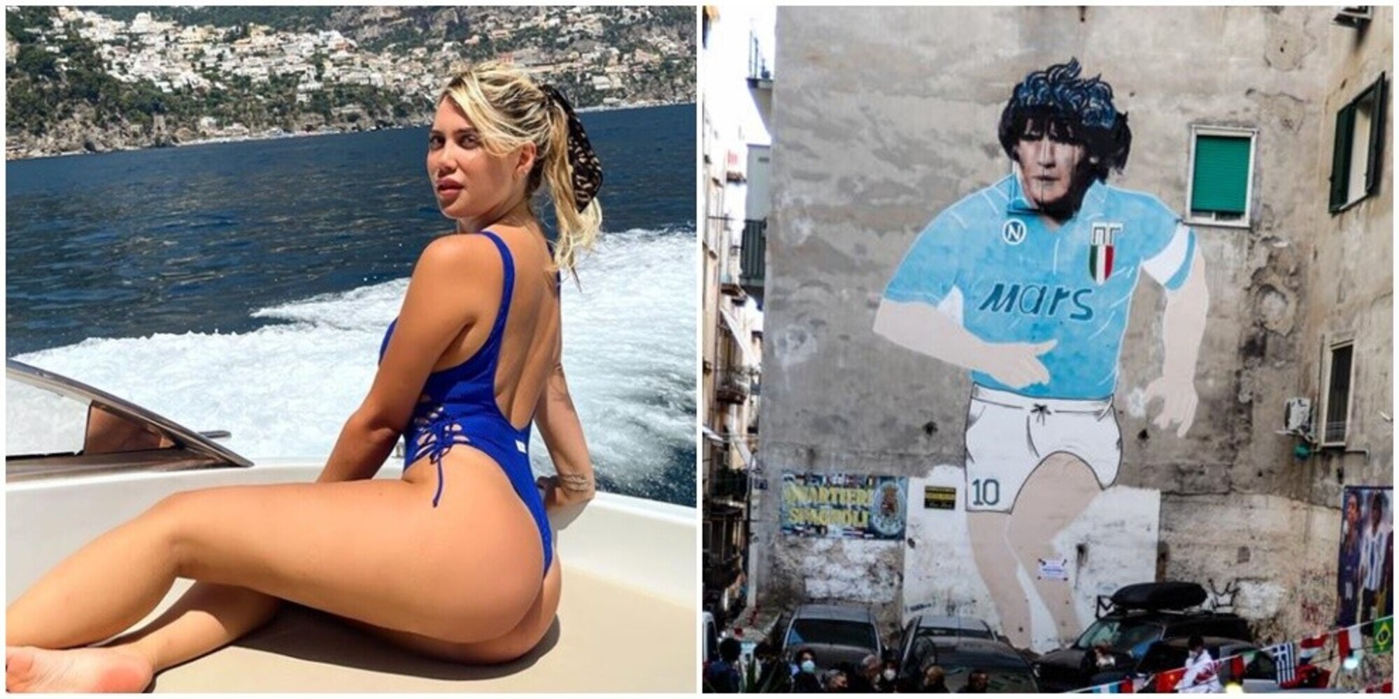 Napoli, Wanda Nara da Maradona ai Quartieri Spagnoli