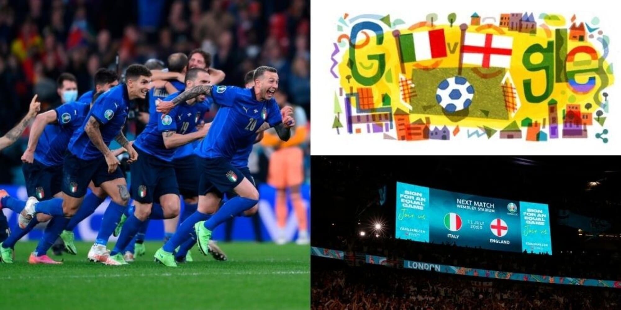 Italia-Inghilterra: il doodle di Google per la Finale di Wembley