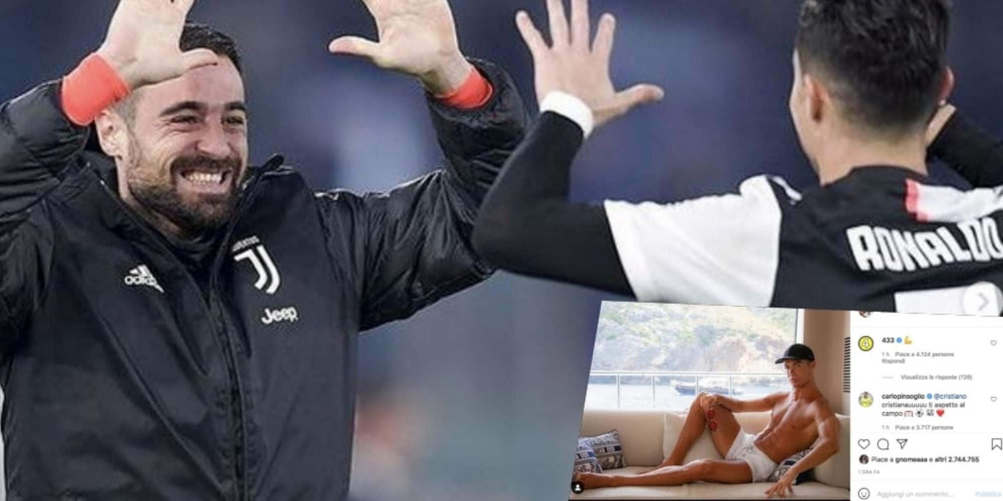 Juve, Pinsoglio chiama Ronaldo: "Ti aspetto al campo"