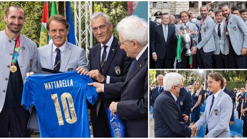 Draghi e Mattarella ricevono gli azzurri: è festa per i campioni d'Europa