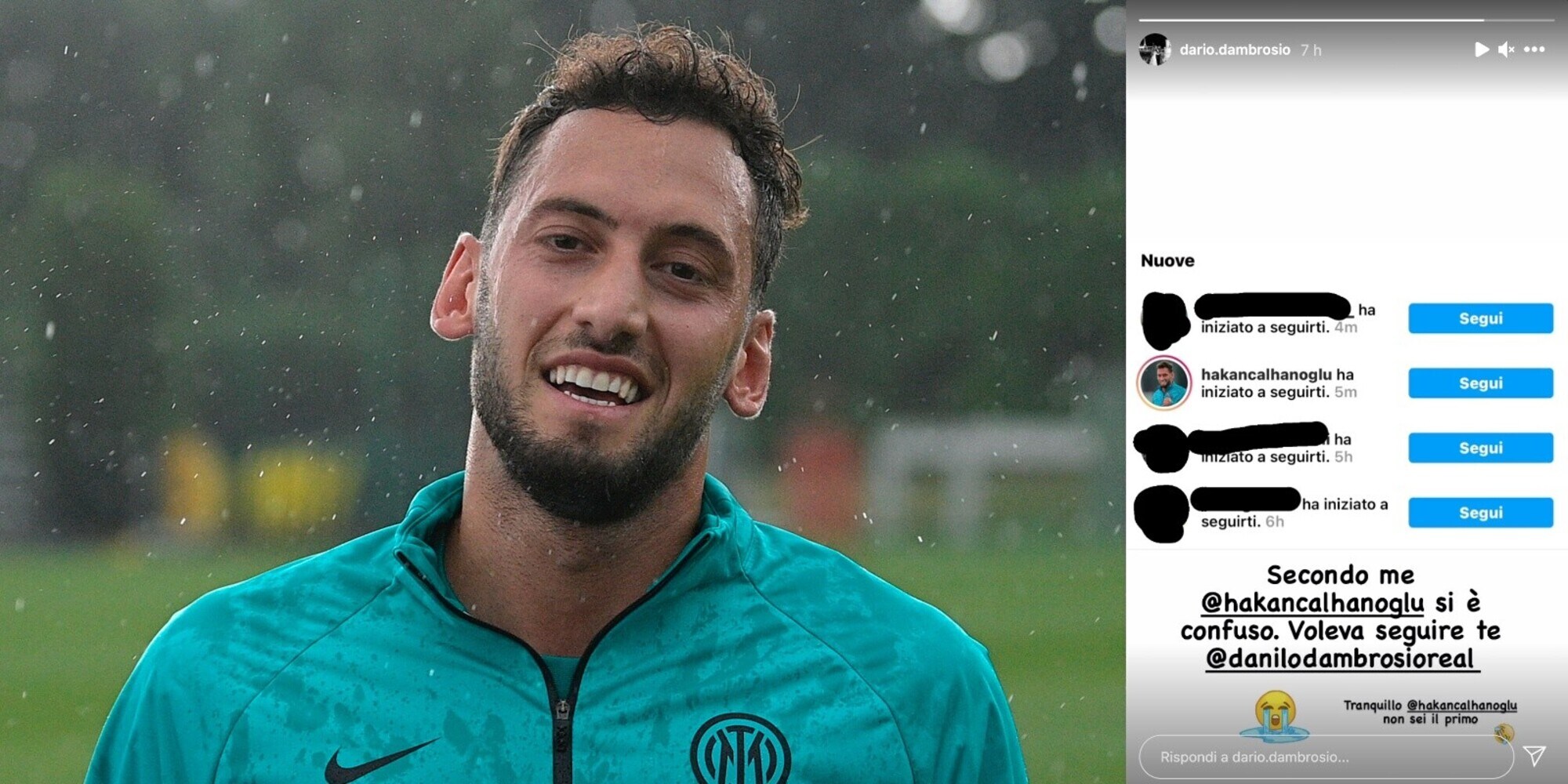 Calhanoglu scambia i gemelli D'Ambrosio e segue Dario anziché Danilo