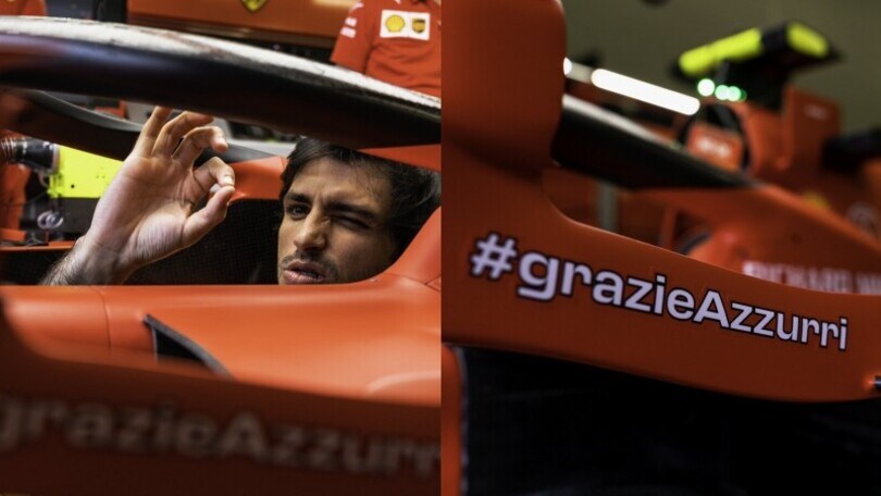 La Ferrari si "tinge d'Azzurro": la SF21 di Sainz e Leclerc festeggia l'Italia VIDEO