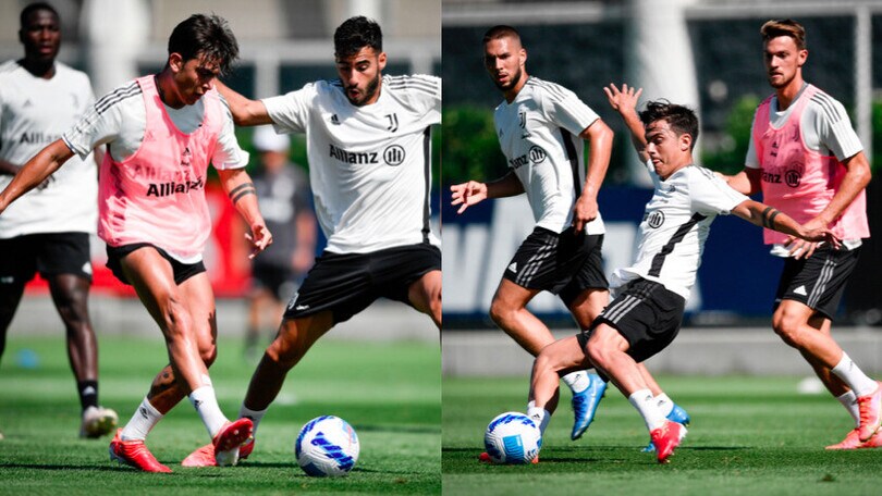 Juve, sabato mattina di lavoro: Dybala scatenato in allenamento