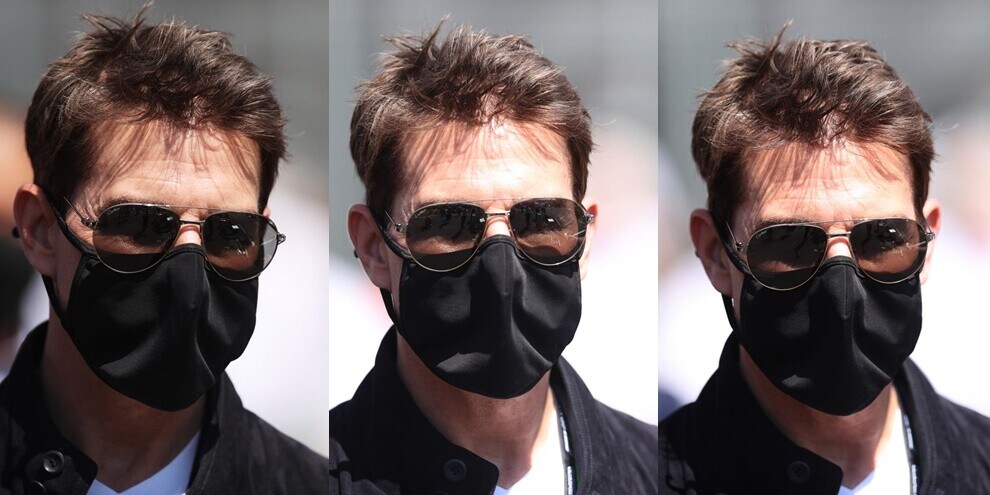 Silverstone, Tom Cruise tifa Hamilton dal box Mercedes