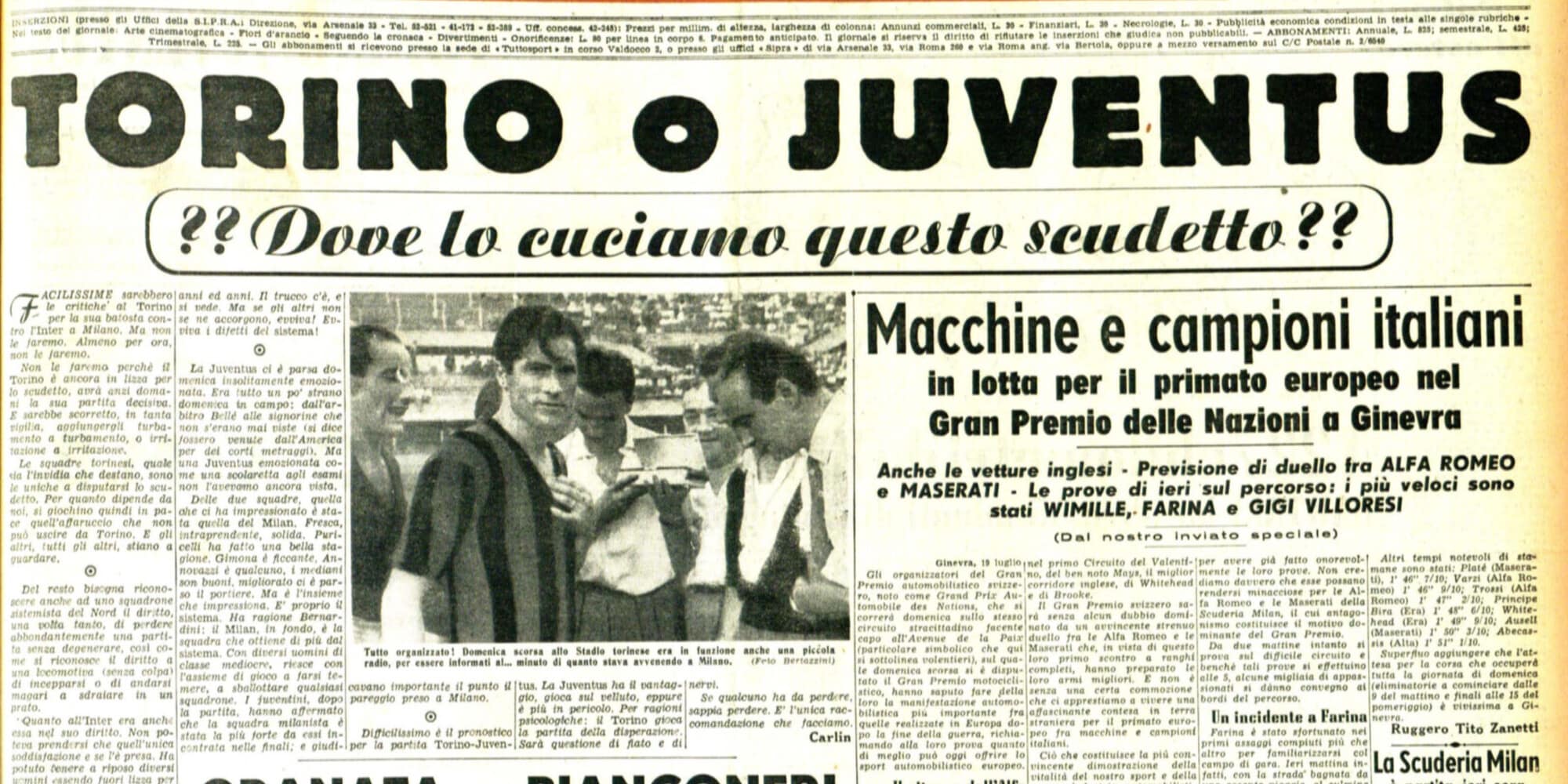 Quando lo scudetto era affare tra Torino e Juventus