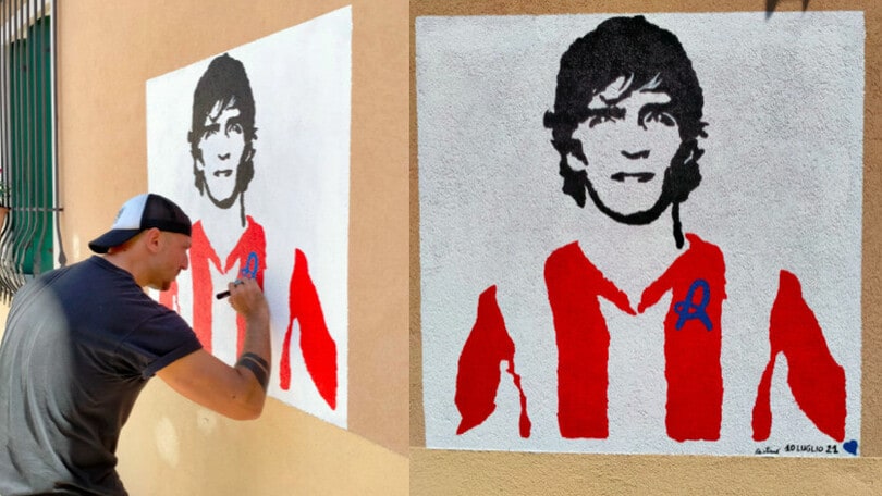 Omaggio a Paolo Rossi, le foto del murale a Vicenza