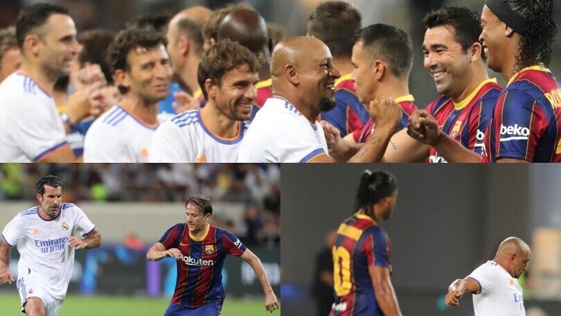 El Clasico Legends, che show con Figo e Ronaldinho
