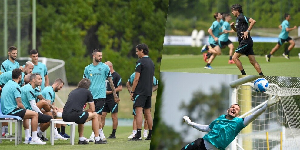 Inzaghi, riunione e allenamento con l'Inter. Handanovic vola