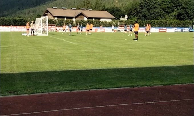 Napoli, ultimo allenamento a Dimaro sotto gli occhi di De Laurentiis