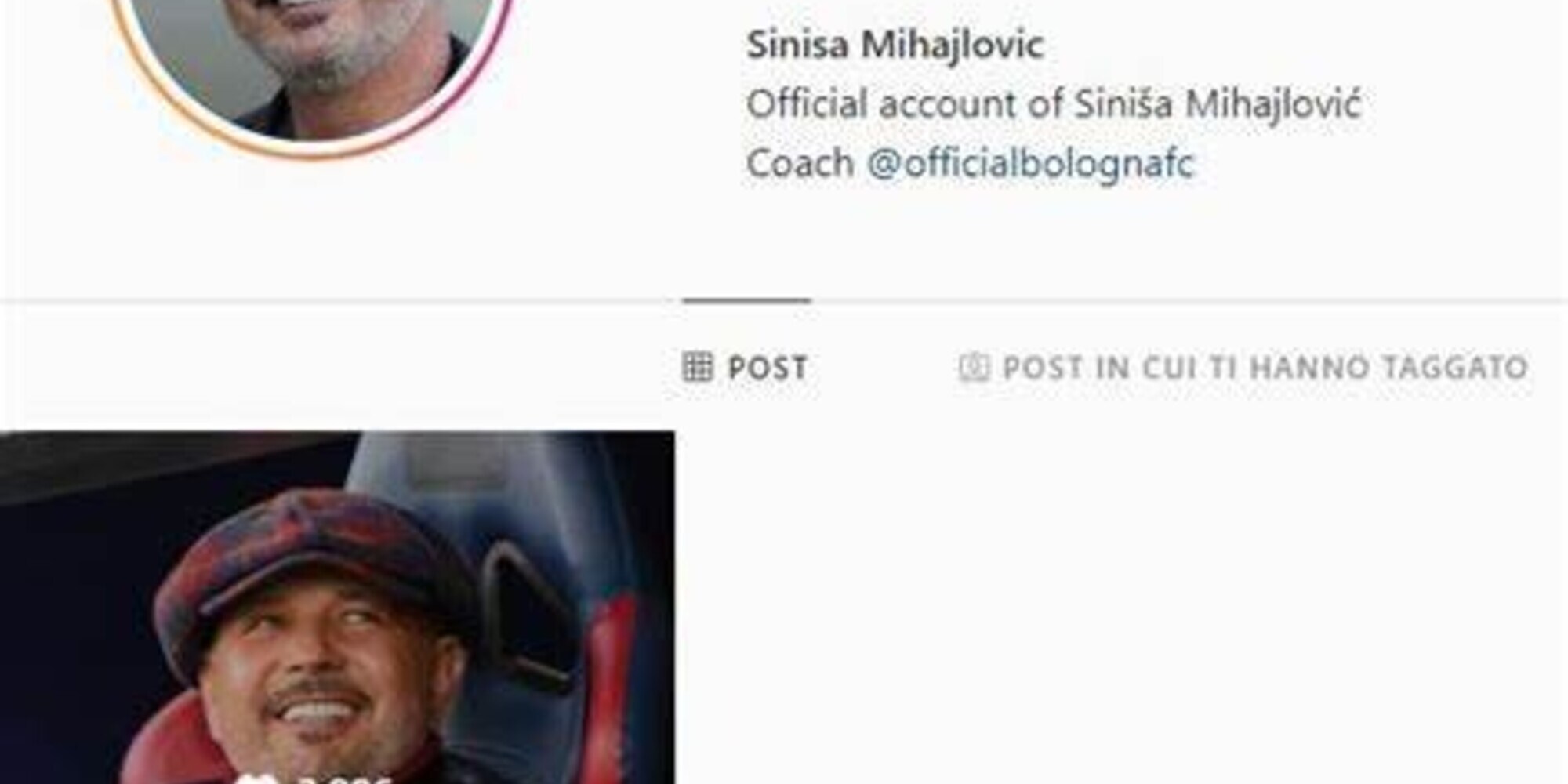 Bologna, anche Mihajlovic ha un nuovo profilo Instagram