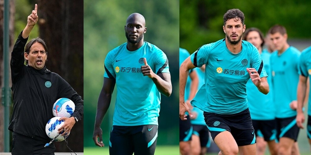 Inter, ad Appiano la grinta Inzaghi e i sorrisi di Lukaku