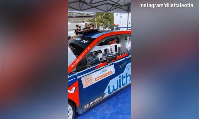 Diletta Leotta, prima volta sulla macchina da rally
