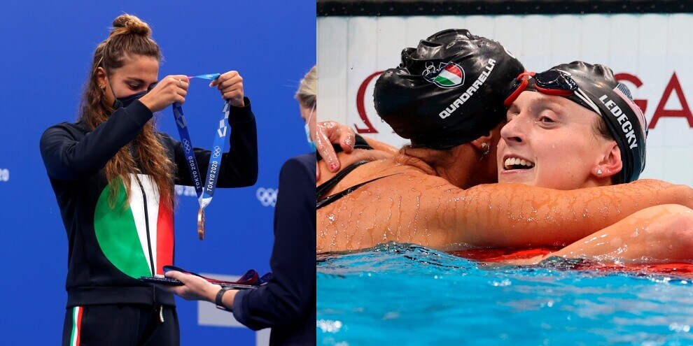 Che bronzo per la Quadarella! Poi l'abbraccio con la Ledecky