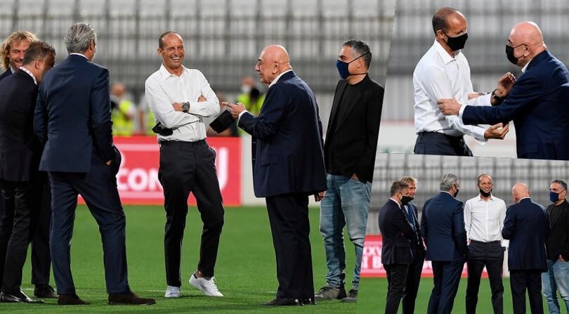 Monza-Juve, Allegri e la dirigenza a colloquio con Galliani
