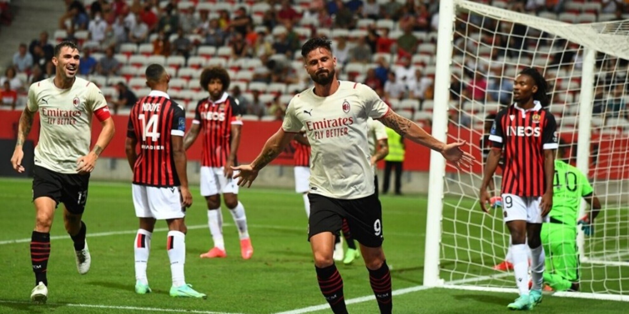 Milan, è subito Giroud: 1-1 col Nizza