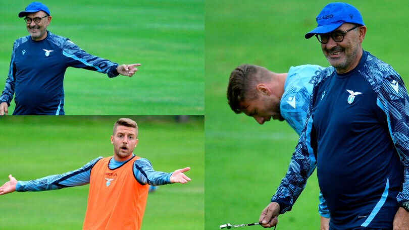 Lazio, i sorrisi di Sarri. Milinkovic-Savic si sbraccia