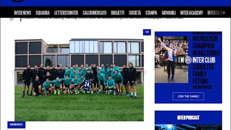 Inter, la visita di Eriksen ad Appiano: l'incontro con Inzaghi e i compagni