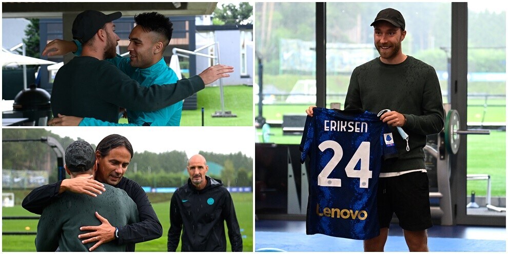 L'Inter 'coccola' Eriksen: l'abbraccio della squadra