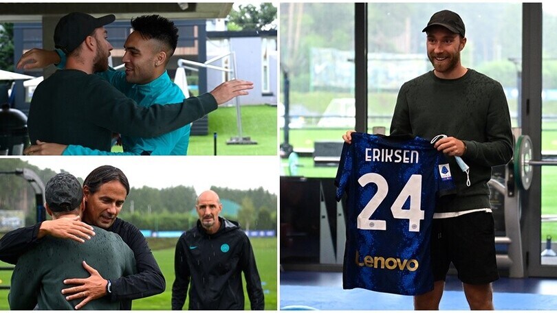 L'Inter 'coccola' Eriksen: l'abbraccio della squadra
