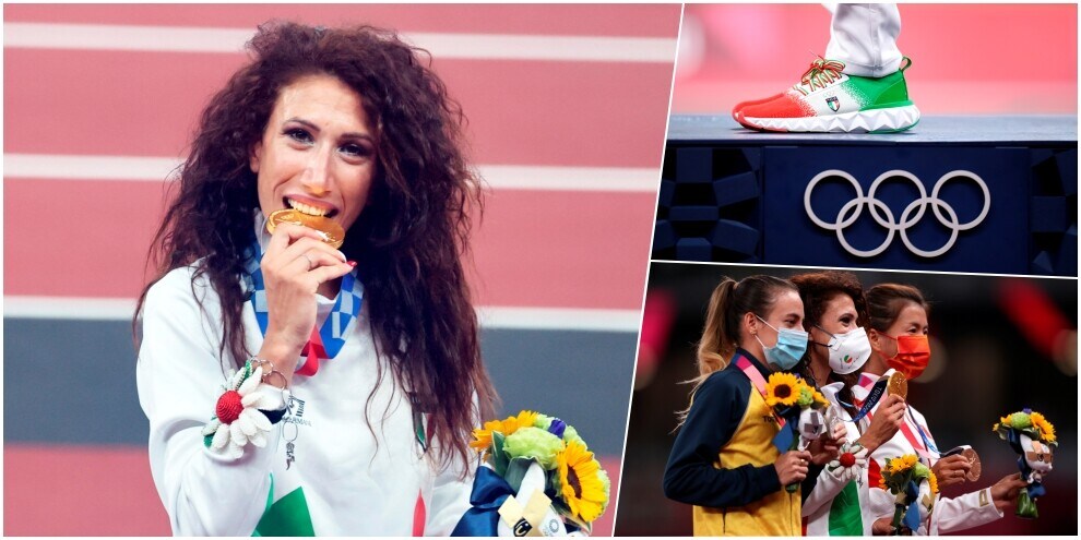 Look tutto tricolore per Palmisano sul podio di Tokyo 2020