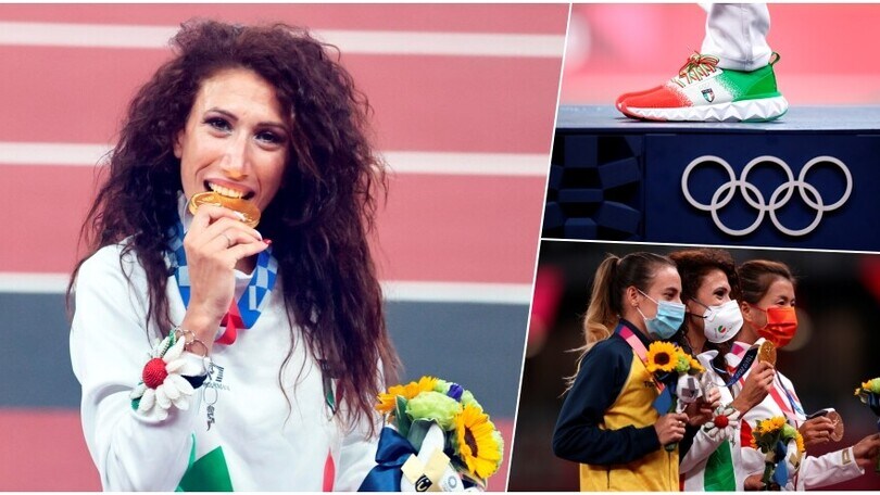Look tutto tricolore per Palmisano sul podio di Tokyo 2020