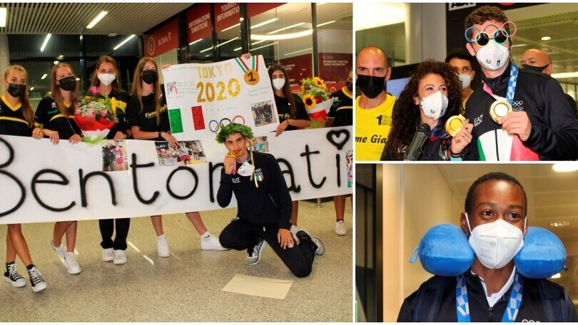 Gli ori olimpici tornano a casa: che accoglienza a Fiumicino