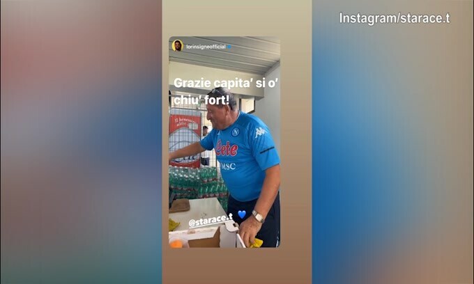 Insigne e il siparietto con Starace sul caffè