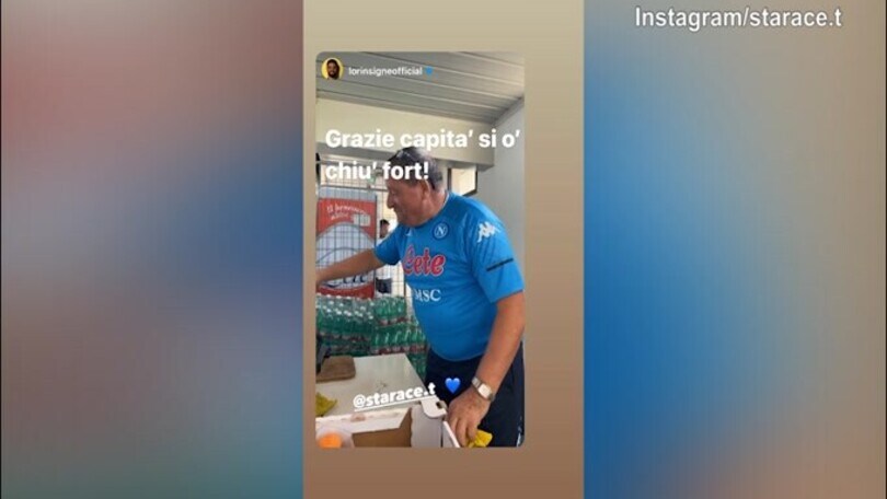Insigne e il siparietto con Starace sul caffè