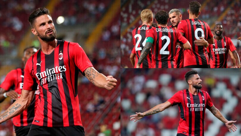 Giroud, che show! Il Milan batte 2-1 il Panathinaikos