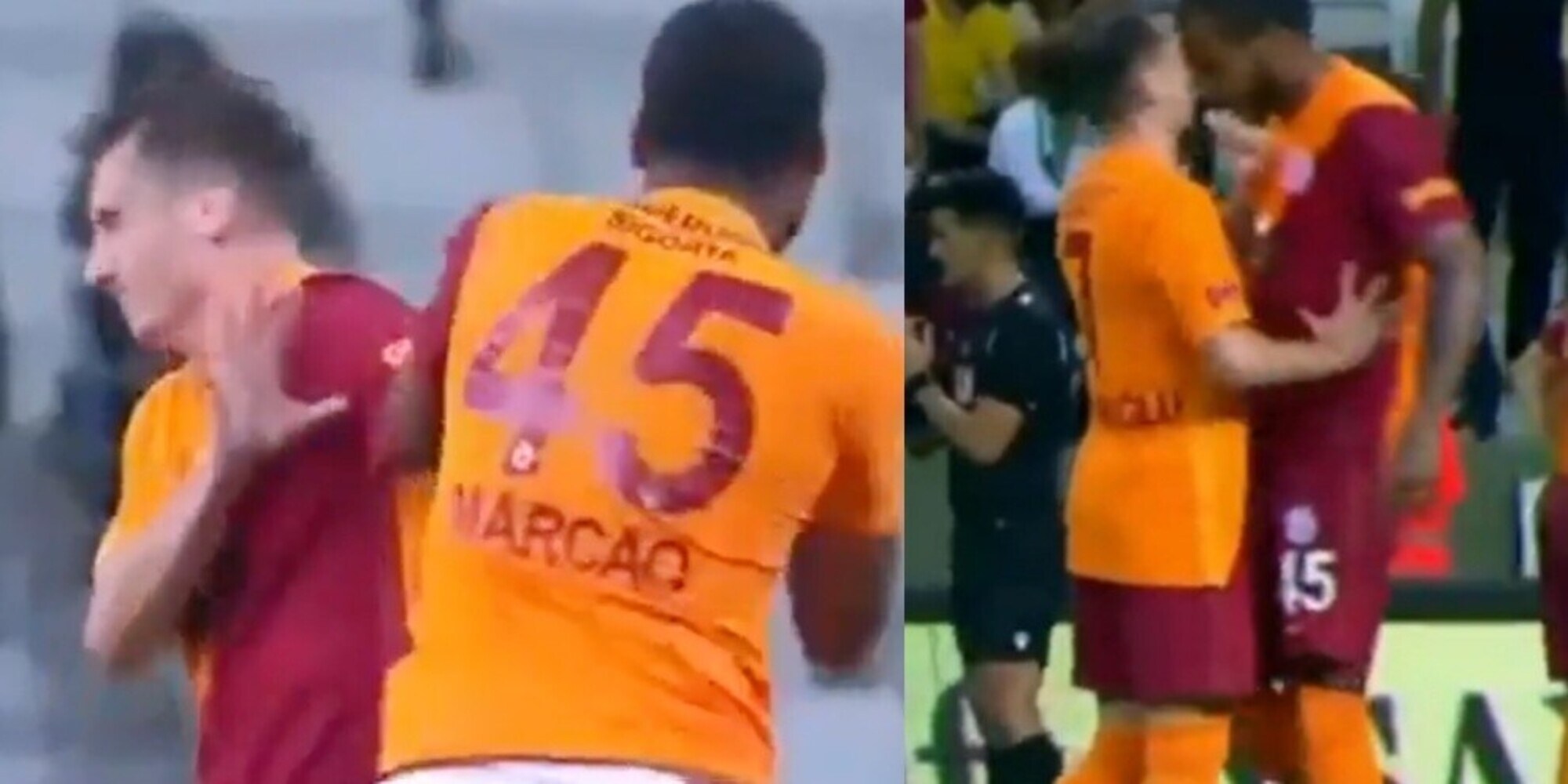 Marcao, follia al Galatasaray: testata al compagno, espulso!