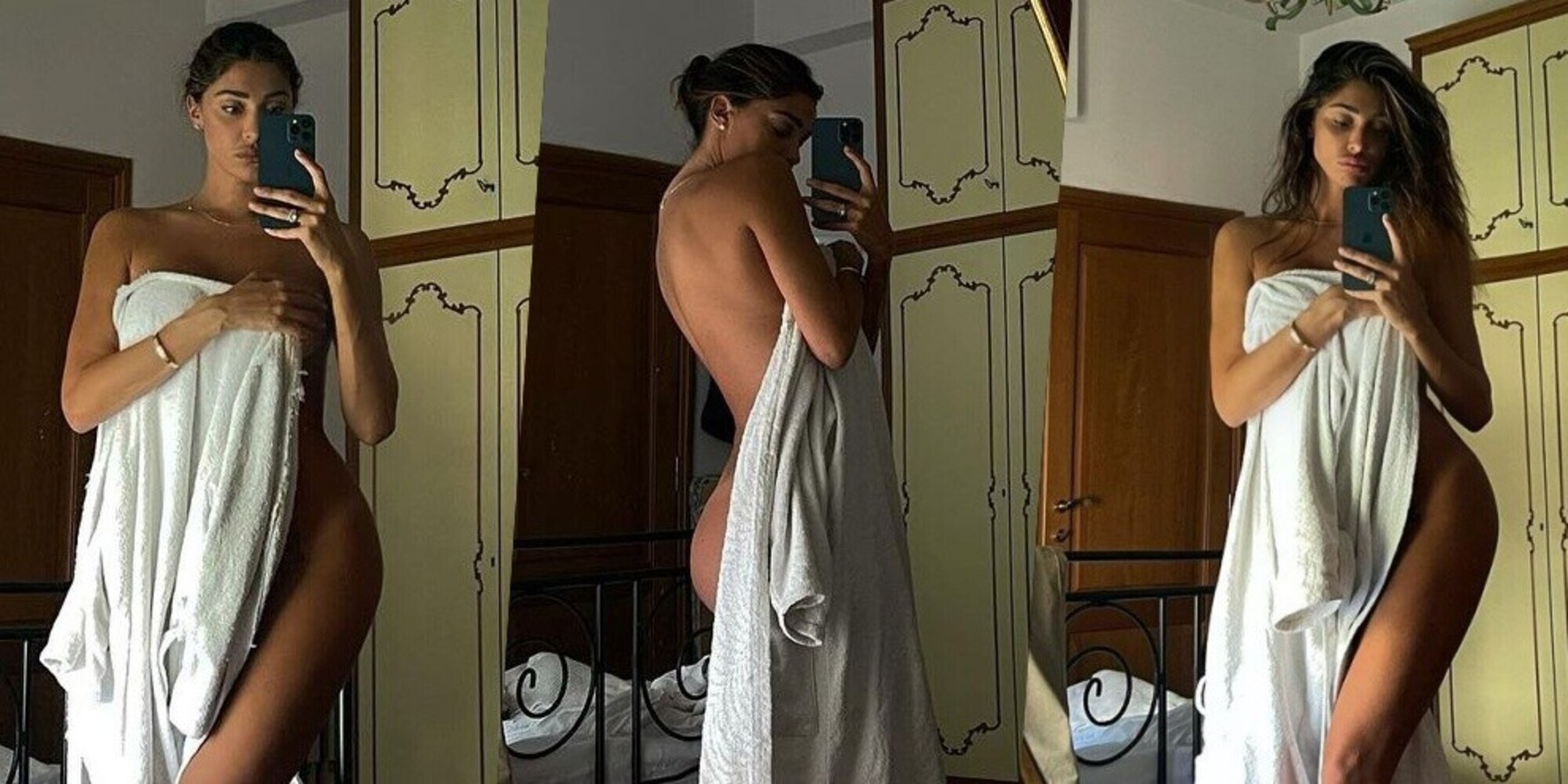 Belen fa impazzire i follower: l'asciugamano cade e si vede il lato B