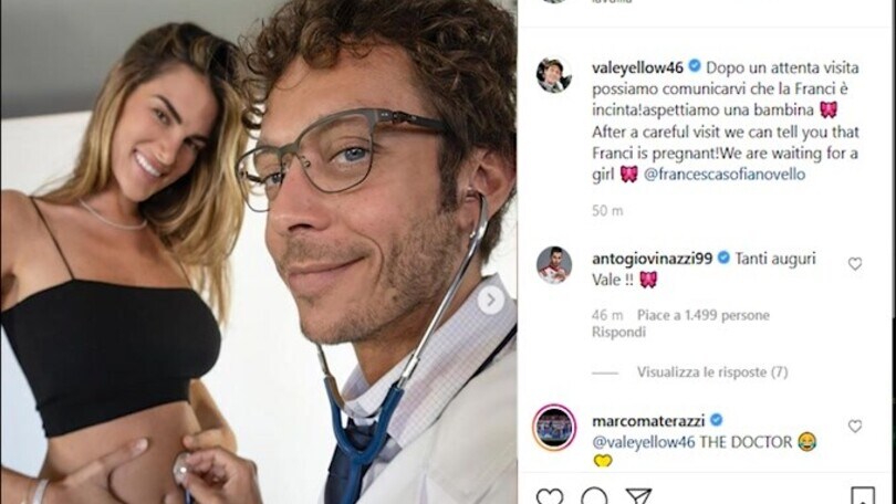 L'annuncio di Vale Rossi: "Franci è incinta"