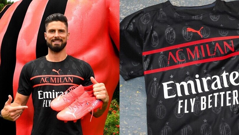 Il Milan sceglie il nero. Giroud tra i testimonial della terza maglia