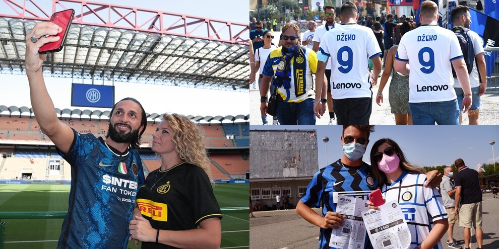 Inter, l'entusiasmo dei tifosi per il debutto dei campioni d'Italia