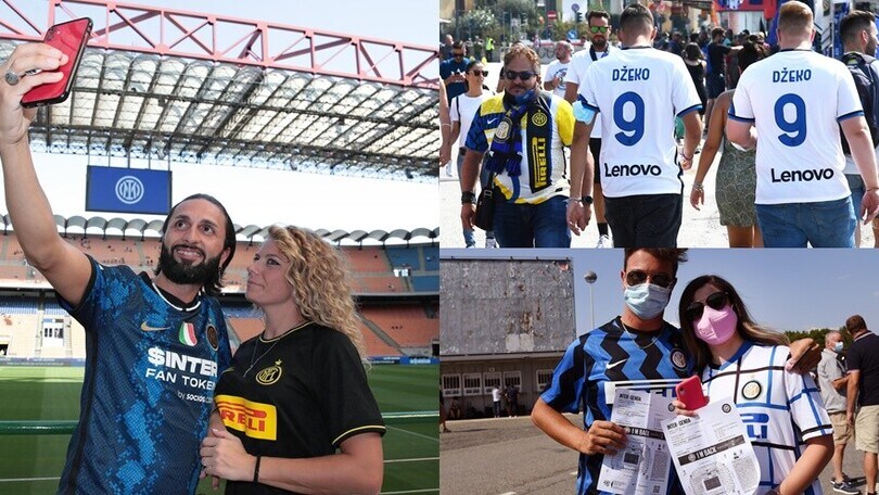 Inter, l'entusiasmo dei tifosi per il debutto dei campioni d'Italia