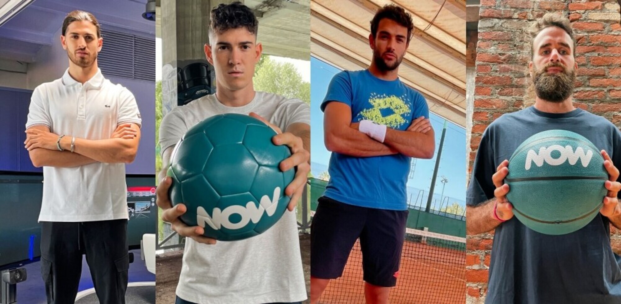 Sky: Giovinazzi, Berrettini, Bastoni e Datome al centro della nuova campagna Now