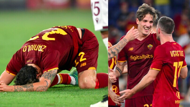 Roma, l'emozione di Zaniolo dopo il gol al Trabzonspor