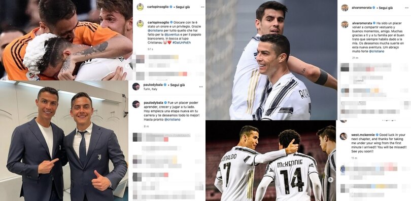 Da Dybala a Pinsoglio, saluti a Cristiano Ronaldo