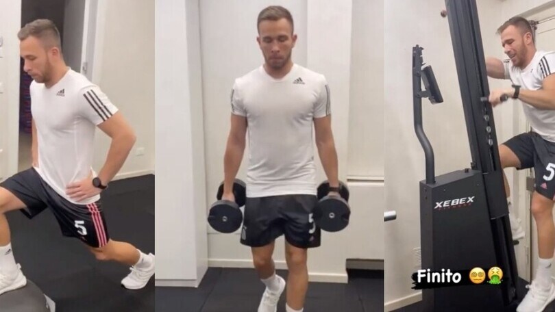 Arthur si allena in palestra: si avvicina il rientro in campo