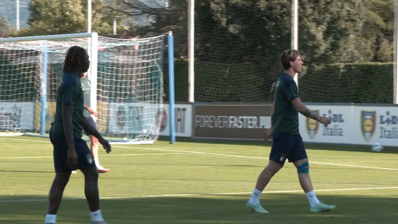 Kean in allenamento con la nazionale