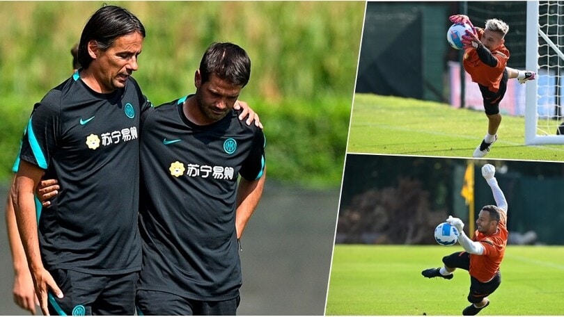 Handanovic e Radu, super allenamento sotto gli occhi di Inzaghi